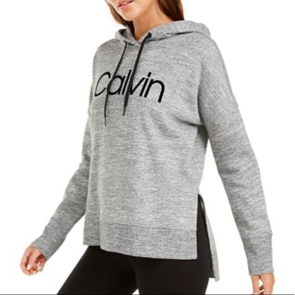 Calvin Klein Sweaters - Calvin Klein performance grey logo hoodie size XS